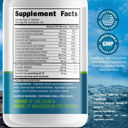 Complejo de Minerales Traza Grow Vitamin - 70+ Nutrientes Esenciales - 100 Comprimidos – Image 3