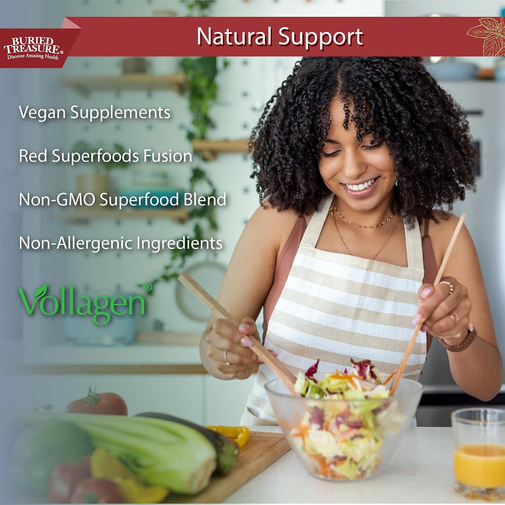 Buried Treasure Red20 Fusion Superfood Blend – Mezcla de Superalimentos con Acai, Remolacha, Arándano, Adaptógenos y Luteína, 946 ml