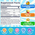 Nextdia Phosphatidylserina 100mg Gomitas para Niños y Adolescentes - Con Vitamina C y D3 - Sin Azúcar, Vegano, Sin Gluten - 2 Paquetes