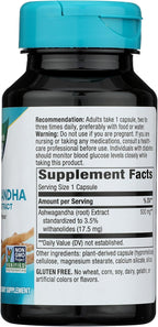Nature's Way Ashwagandha, Extracto Premium Adaptógeno, 60 Cápsulas