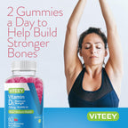 Viteey Vitamin D3 Gummies - 10.000 UI (250 mcg) - 120 Gominolas para Adultos y Jóvenes