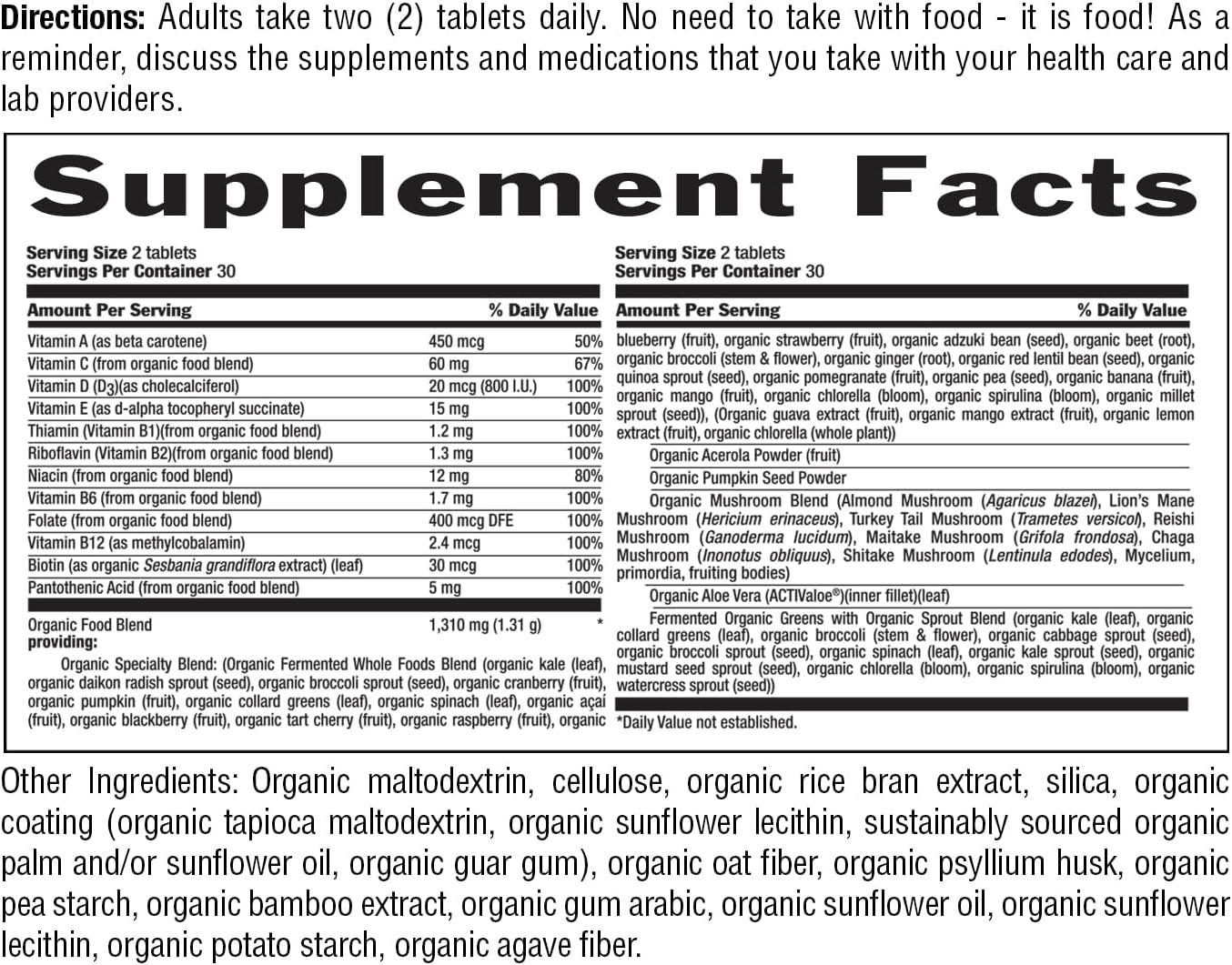 Country Life RealFood Organics for Men – Multivitamínico Orgánico para Hombre, 60 Comprimidos