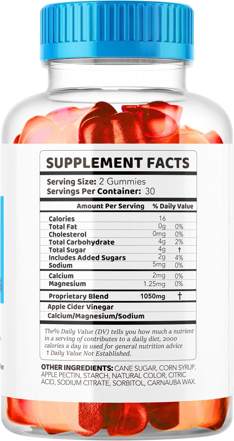 BioZenetics Gominolas de Vinagre de Manzana (ACV) 1050mg, Complemento Alimenticio Natural, 60 Gominolas para 1 Mes