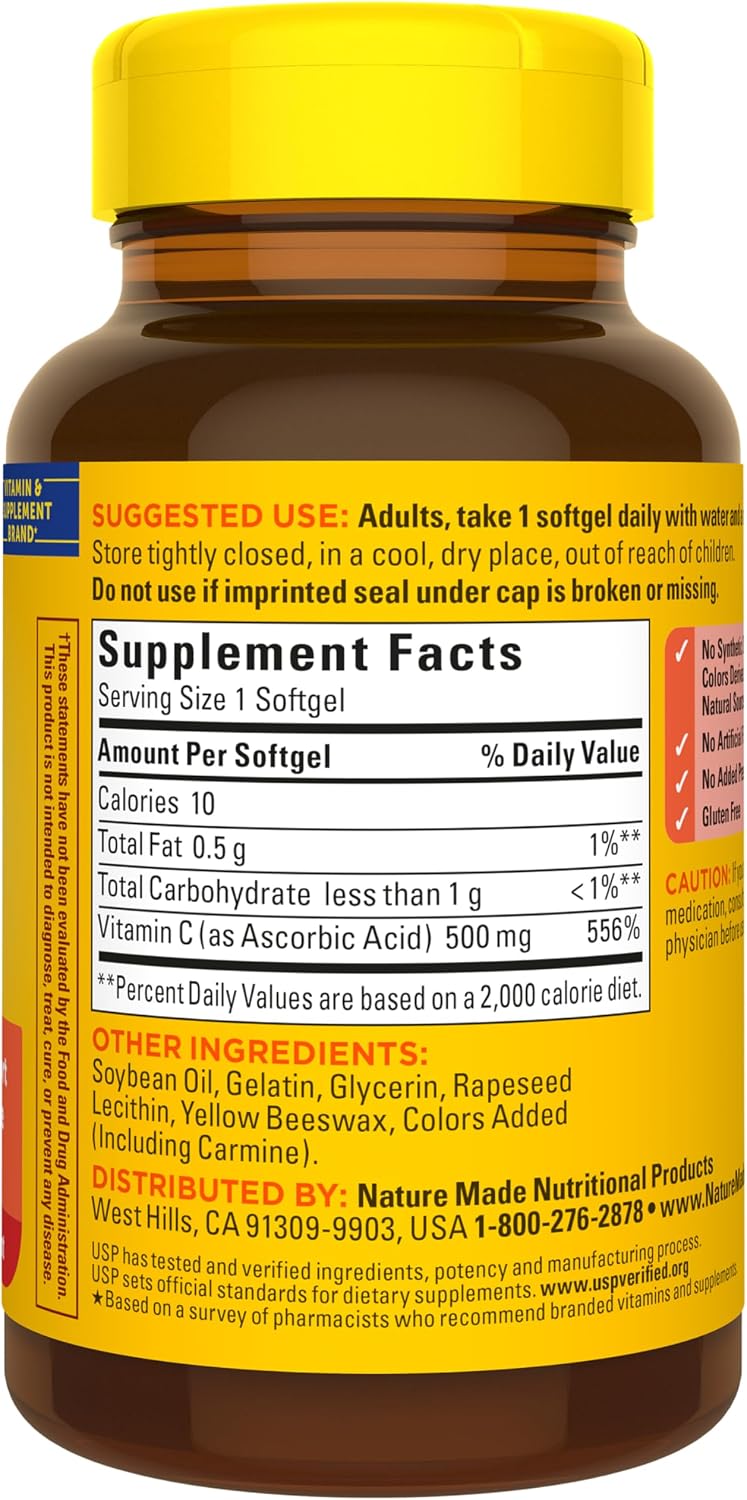 Nature Made Vitamina C 500 mg, 60 Softgels