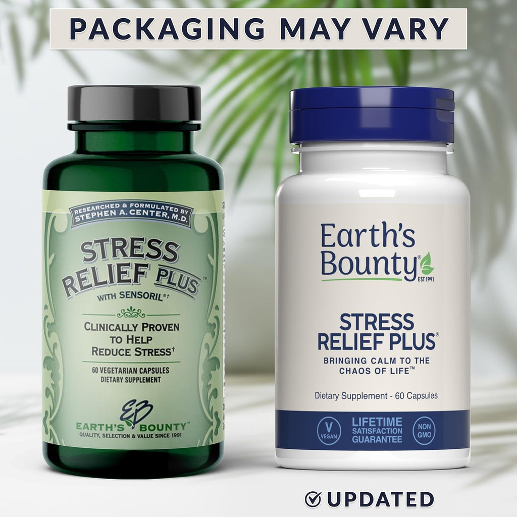Earth's Bounty - Stress Relief Plus - 60 Cápsulas Vegetarianas