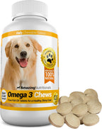 Amazing Omega 3 para Perros - Suplemento de Aceite de Pescado 120 Masticables sabor Bacon
