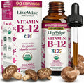 Live Wise Naturals Gotas de Vitamina B12 para Niños - 5mcg por 2 gotas - Vegano, Sin Gluten, No GMO