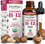 Live Wise Naturals Gotas de Vitamina B12 para Niños - 5mcg por 2 gotas - Vegano, Sin Gluten, No GMO