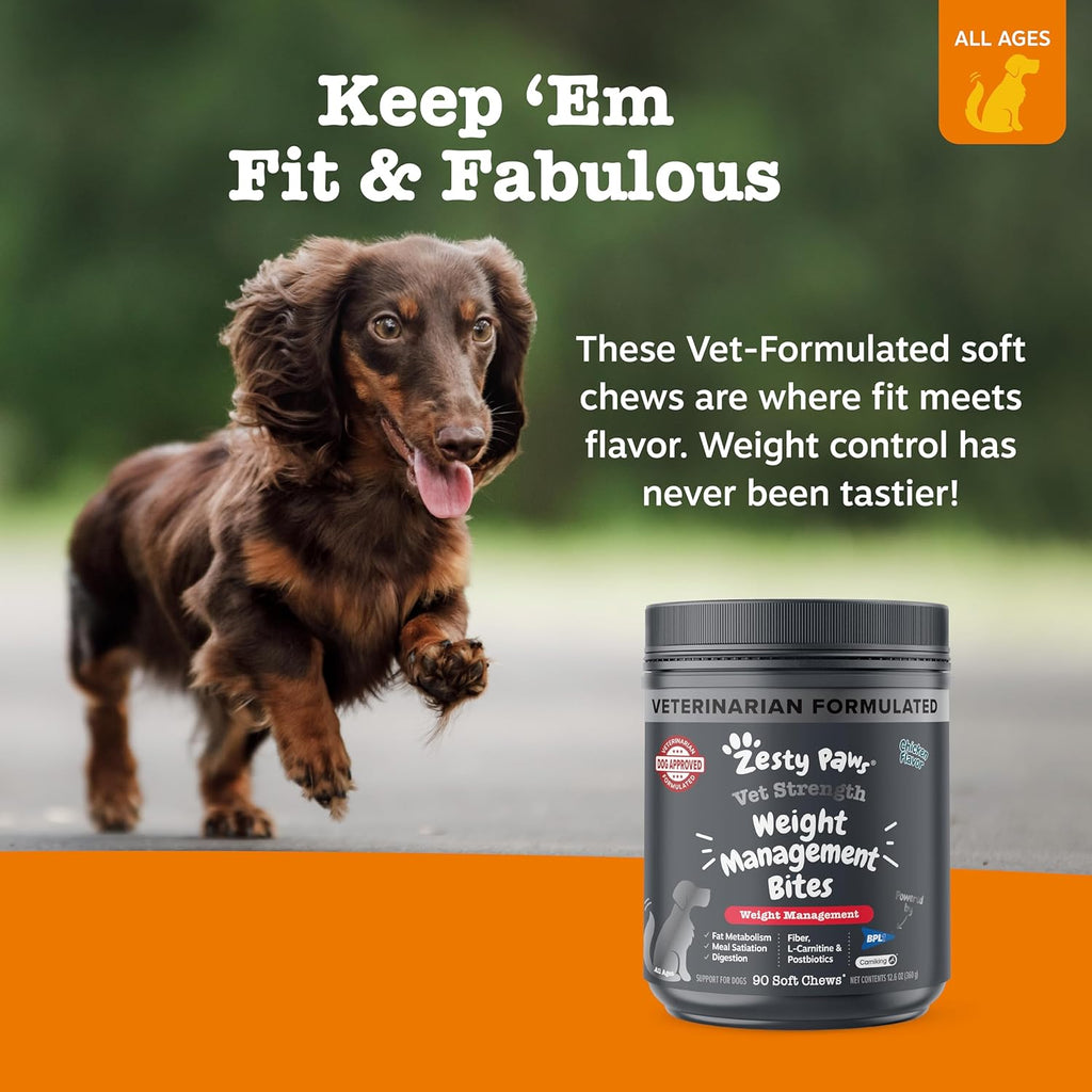 Zesty Paws Weight Management Bites para Perros - 90 masticables