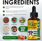 Yeast Infection Treatment for Dogs Helps with Itching & Allergies – Dog Yeast Infection Treatment Liquid Herbal Supplement – for All Breeds – Bacon Taste – 2 Oz