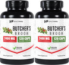 Healthfare Suplemento de Rusco (Butcher's Broom) | 120 Cápsulas Vegetales | Extracto 2400mg