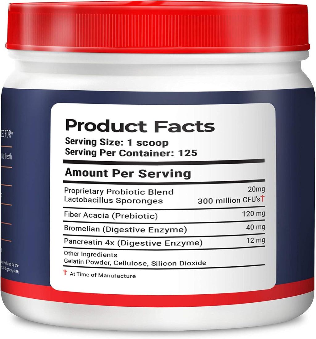 Geneflora Probiotics for Dogs, Digestive Enzymes & Prebiotics, 3.2 oz (Powder)