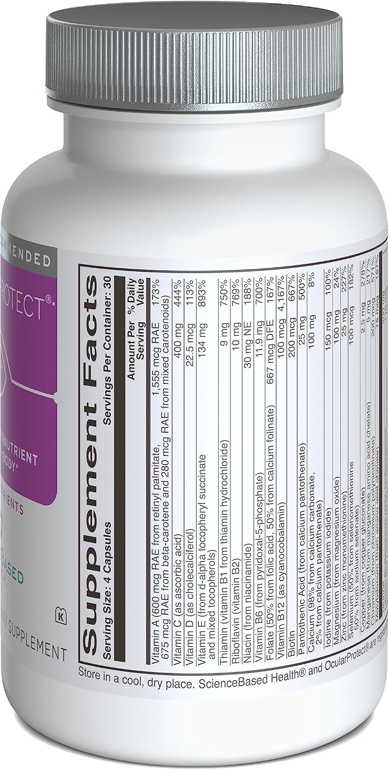 ScienceBased Health OcularProtect – Multivitamínico Ocular Diario con 40+ Nutrientes Clave