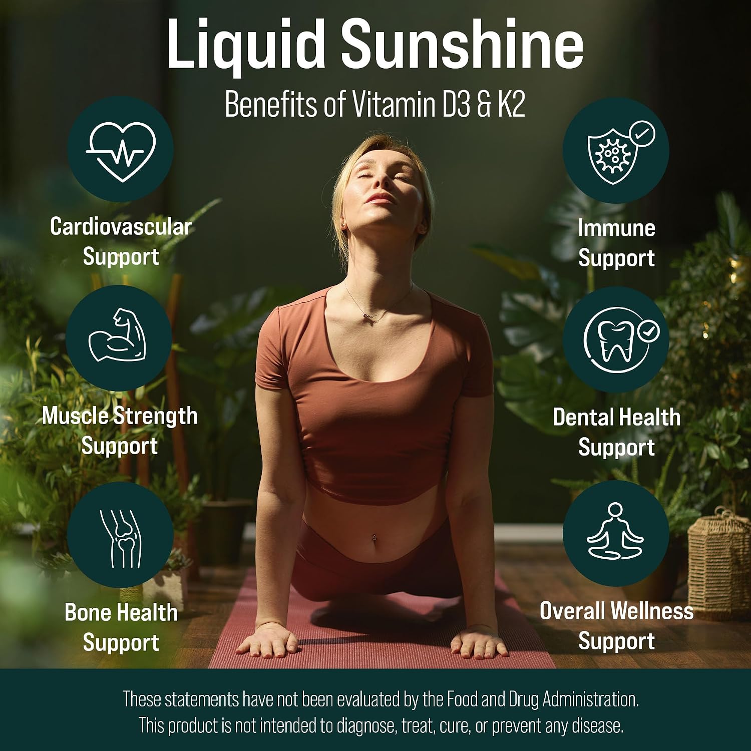 Natural Force Pure Vitamin D – Líquido D3 y K2 con MCT de Coco – 1,000 UI – Vegano – Sabor Naranja Crema – 473 ml