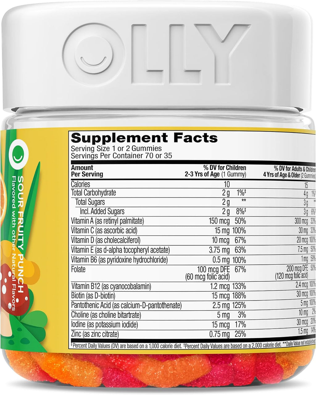 OLLY Kids Multivitamin Gummy - Gomitas multivitamínicas para niños, 70 unidades