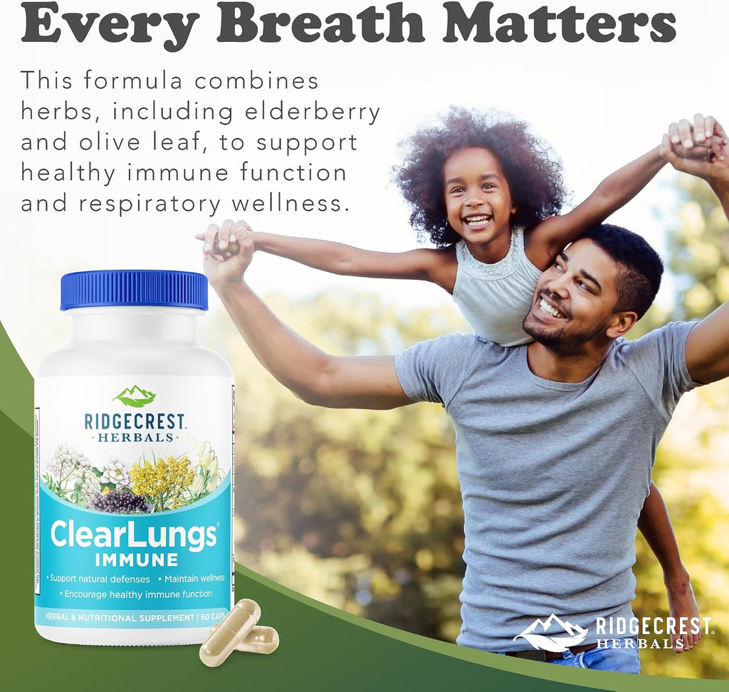 RidgeCrest Herbals ClearLungs Immune, 60 Cápsulas Veganas