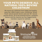 Calostro bovino para perros y cachorros | Suplemento para el sistema inmunológico | Alivio para alergias, picor de piel y puntos calientes | Prebióticos y probióticos apoyan la digestión | Fabricado en EE. UU. | 240 g (8.47 oz)