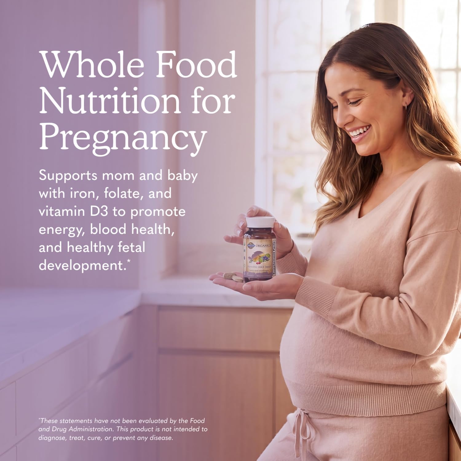 Garden of Life Organics Multivitamínico Prenatal con Folato, B6, B12, D3 y Hierro, 30 Comprimidos