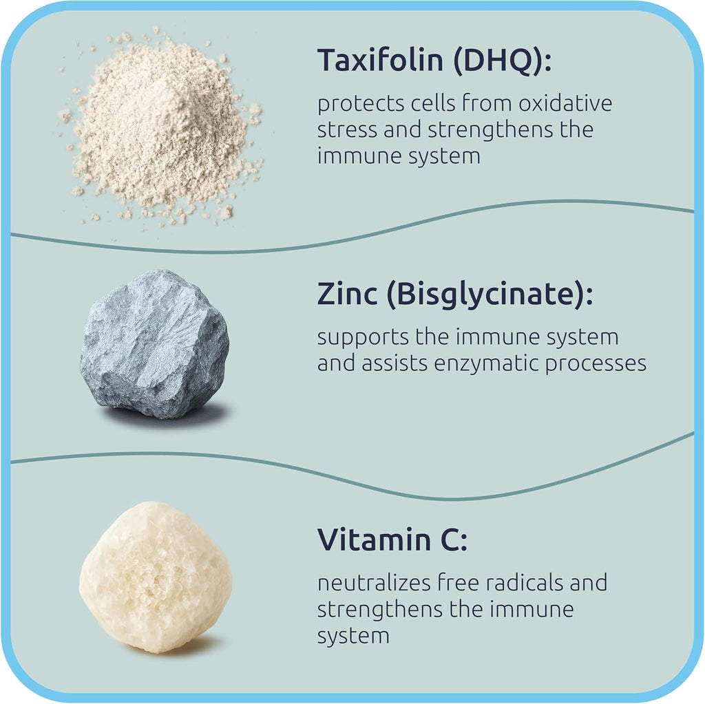 BiotaxX Taxifolin (Dihydroquercetin) + Vitamina C + Zinc – 500 mg, 60 Cápsulas Veganas