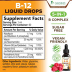 Vitamina B12 en Gotas - Metilcobalamina 1200 mcg - Complejo B Super B - Sabor Frambuesa - 60 ml