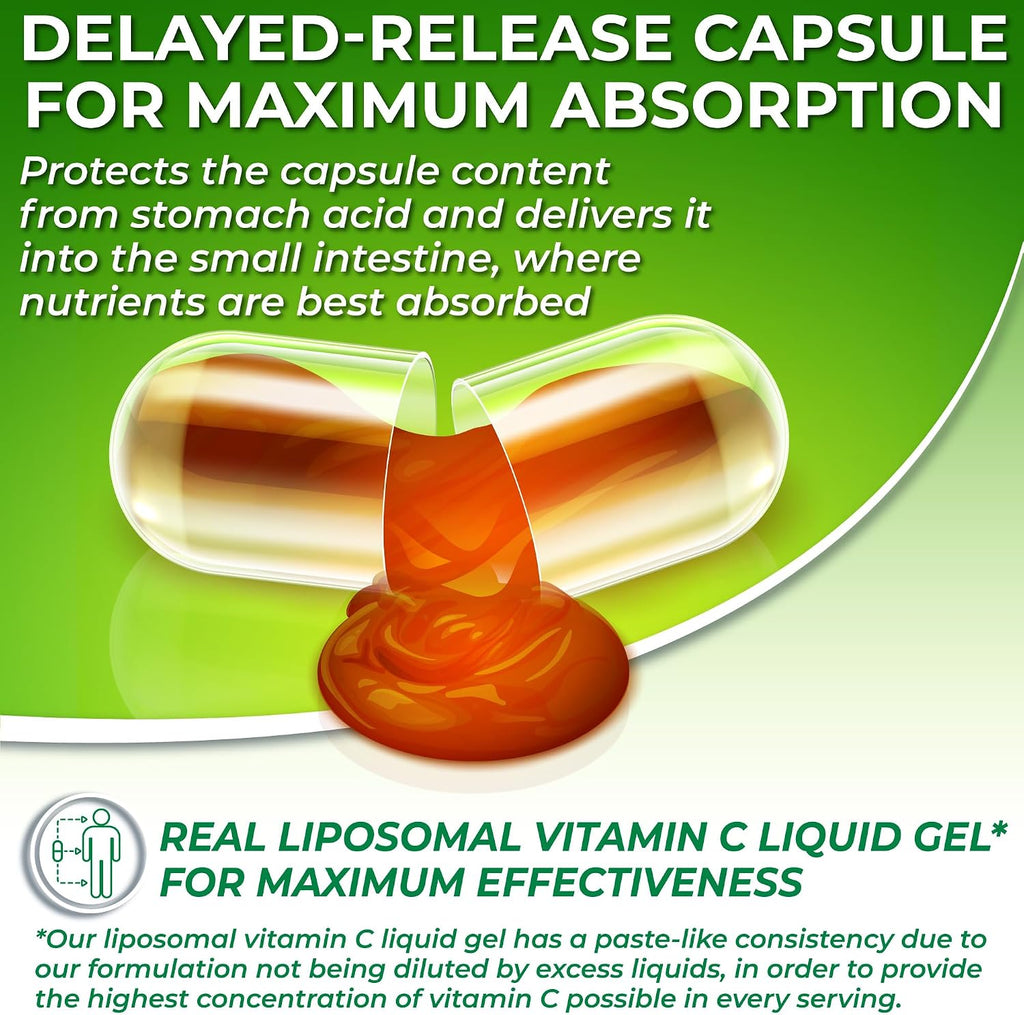 Vitamina C Liposomal 1100 mg con Acerola Orgánica – 120 Cápsulas Líquidas de Gel