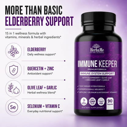 HerbaMe Immune Support – Fórmula de – Selenio: contribuye al funcionamiento normal del sistema inmunitario y a la – Image 3