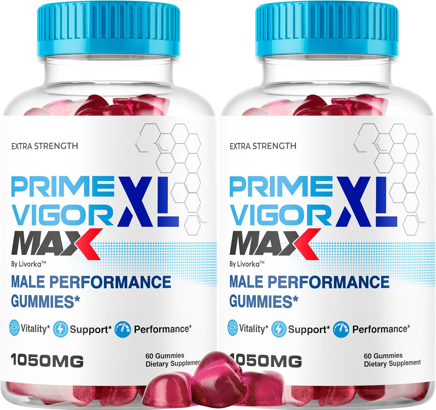 Prime Vigor XL Max Gummies para Hombres (2 Pack) – 120 Gominolas