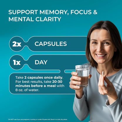 PUREHEALTH RESEARCH Ageless Brain - Suplemento para la Memoria y el Enfoque - 180 Cápsulas – Image 5
