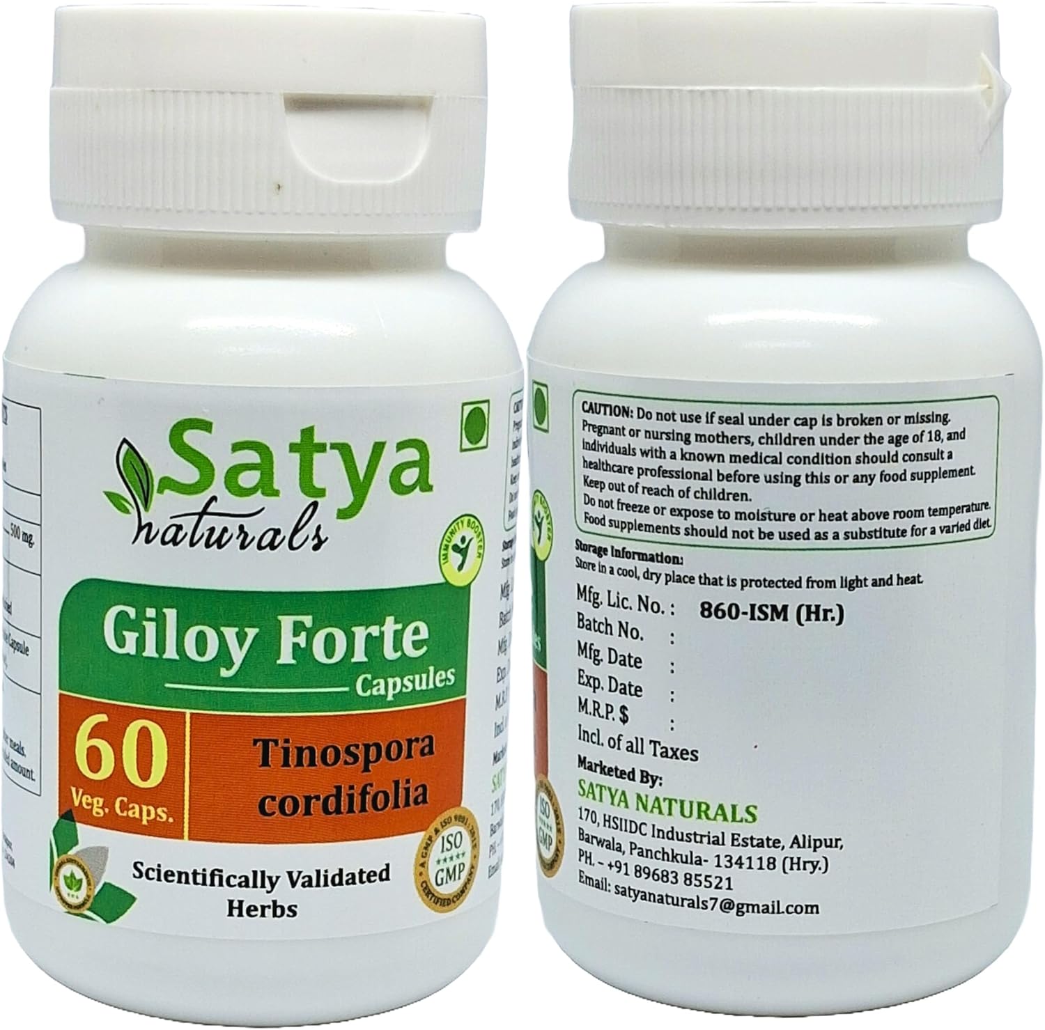 Giloy Forte 500 mg - 60 Cápsulas Veganas - Extracto de Guduchi (Tinospora Cordifolia) - Suplemento Ayurvédico