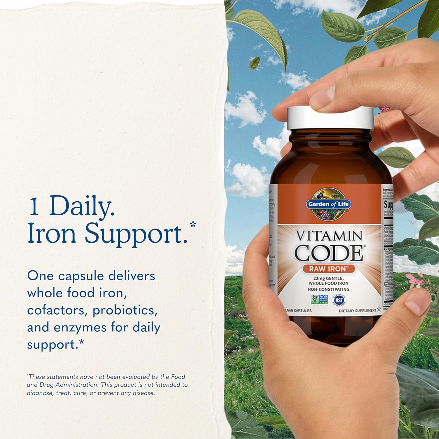Garden of Life Vitamin Code Raw Iron - 30 Cápsulas Veganas