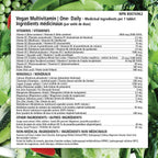 Vegano Multivitamínico One-Daily – Apoyo Nutricional para Veganos y Vegetarianos, 90 Comprimidos