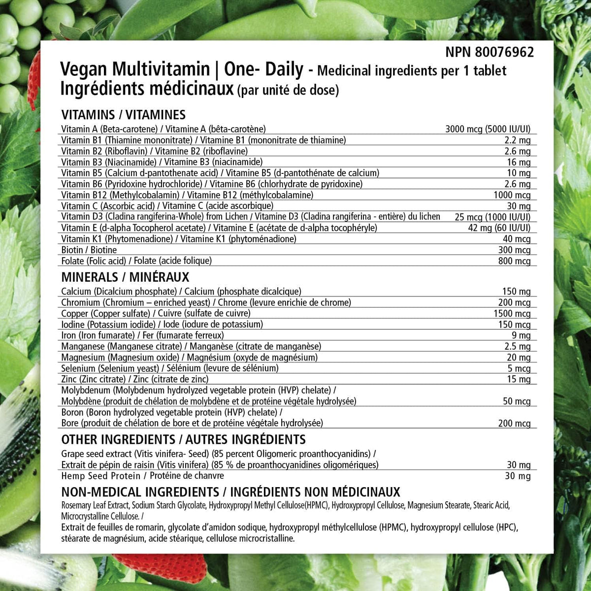 Vegano Multivitamínico One-Daily – Apoyo – Además, contiene otras vitaminas y minerales como vitamina C, vitamina – Image 6