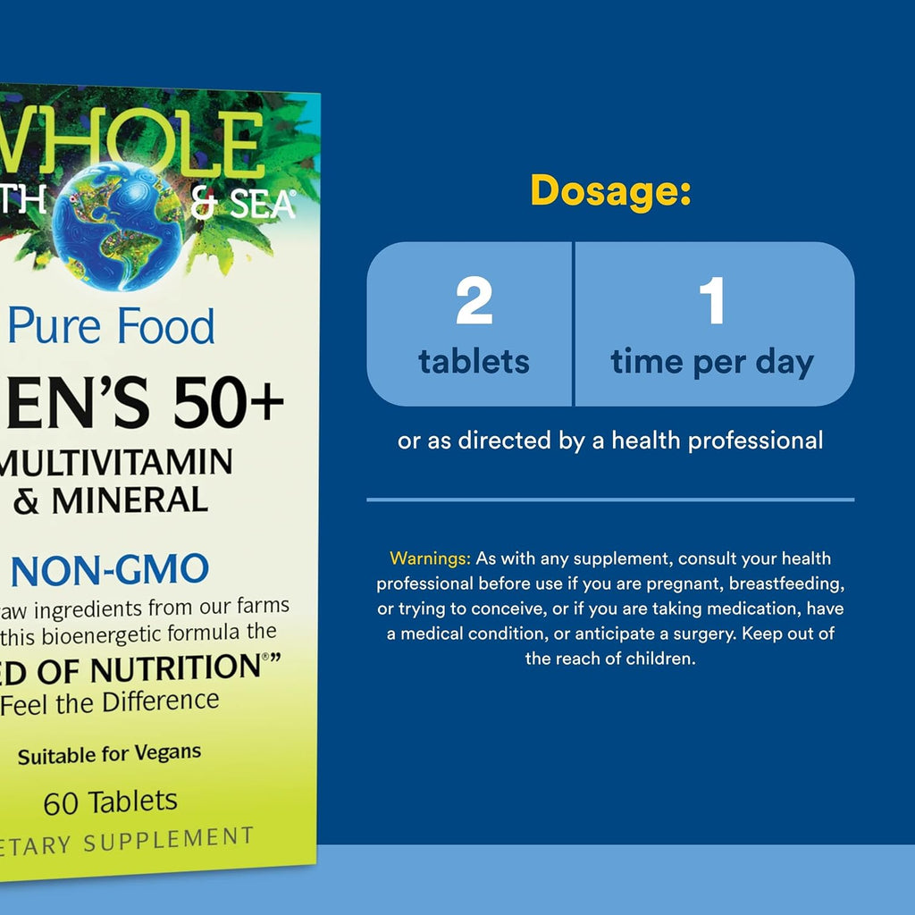 Natural Factors Multivitamínico y Mineral para Hombres 50+, 60 Comprimidos
