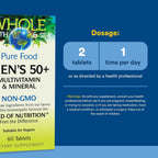 Natural Factors Multivitamínico y Mineral para Hombres 50+, 60 Comprimidos