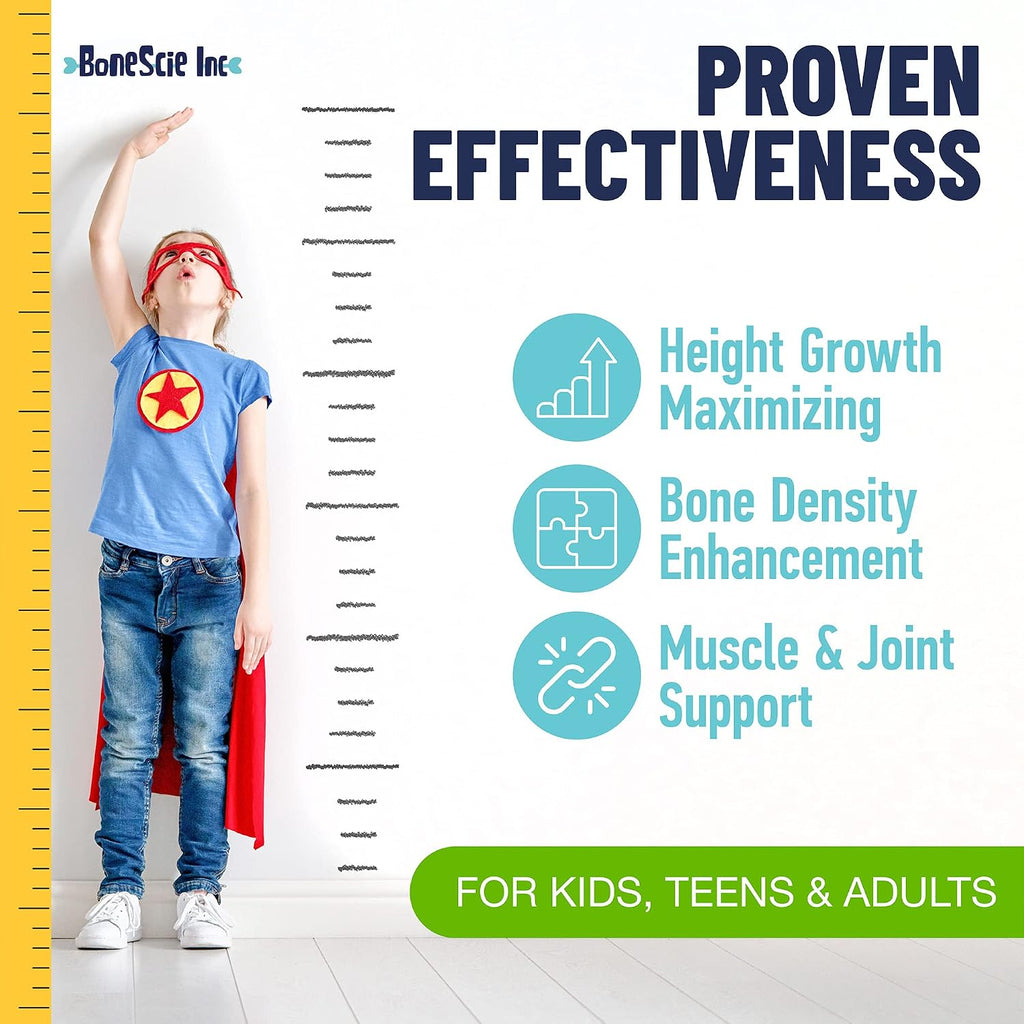 Height Growth Maximizer - Suplemento de Crecimiento con Calcio, Vitamina D3 y Zinc para Niños y Adolescentes - 120 Cápsulas