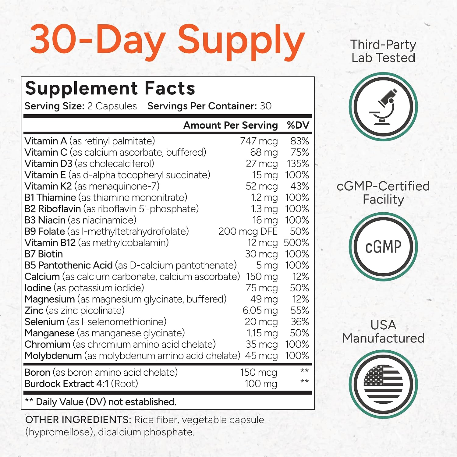 BLADDER SMART Multivitamínico Bajo en Ácido para Vejigas Sensibles - 12 Vitaminas y 9 Minerales - 60 Cápsulas