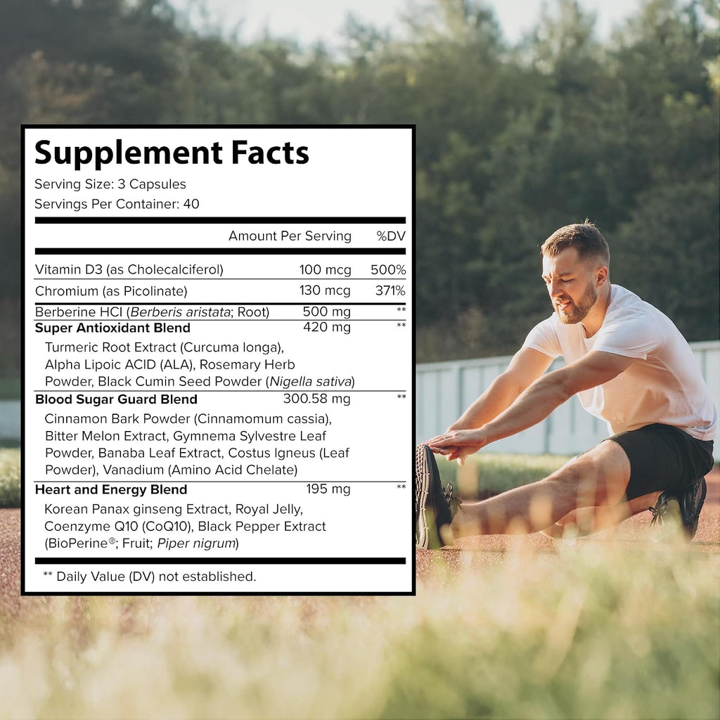 Berberina 500mg Complejo con ALA, CoQ10, Cúrcuma y Más - 60 Cápsulas