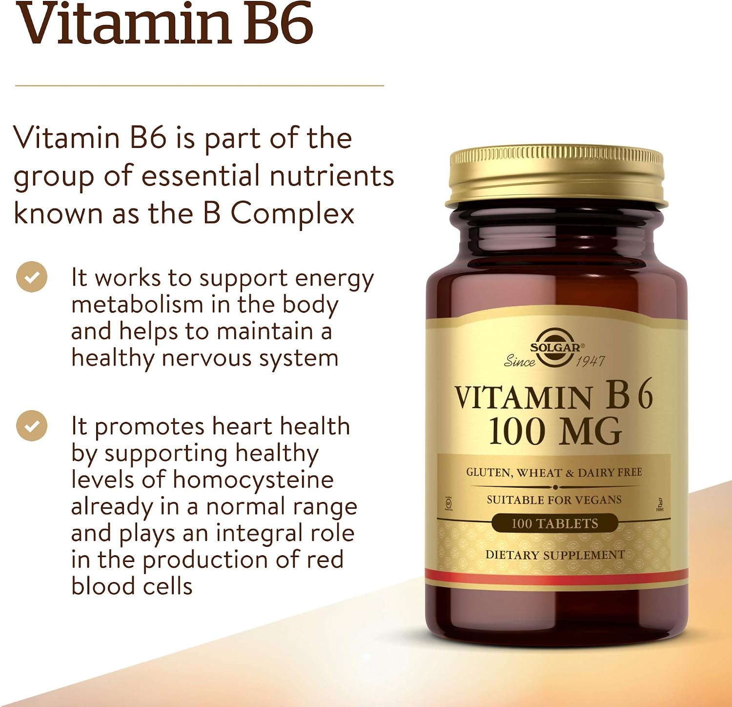 Solgar Vitamina B-6 100 mg - 100 Tabletas