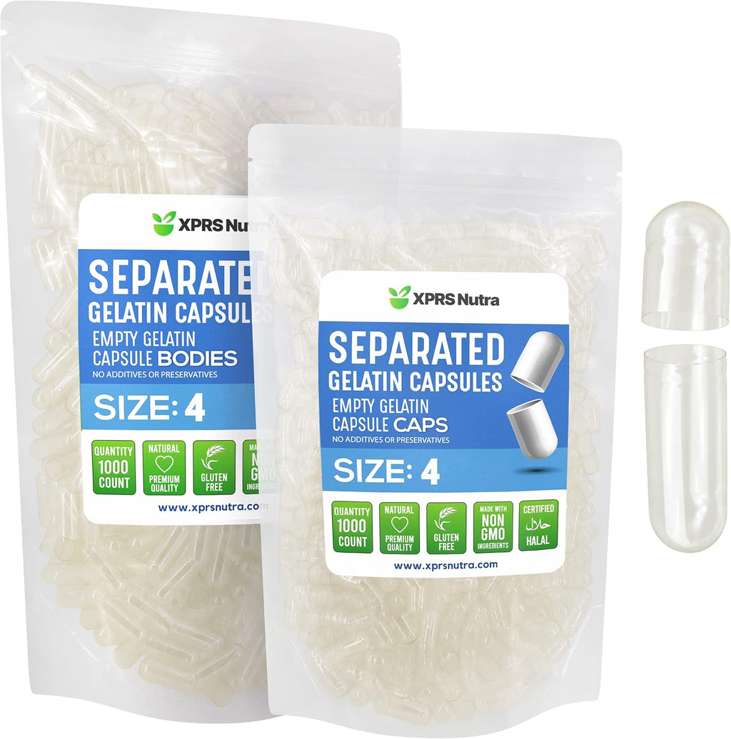 XPRS Nutra Cápsulas de Gelatina Tamaño 4 Separadas - 100 uds