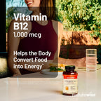 NatureWise Vitamina B12 1000 mcg - Complemento Alimenticio para el Metabolismo Energético y la Salud del Sistema Nervioso - 60 Cápsulas Blandas