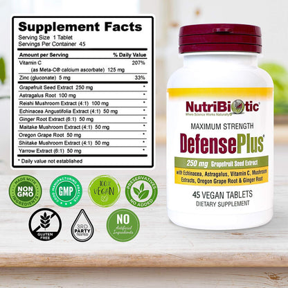 NutriBiotic DefensePlus, 45 Comprimidos | – Jengibre y milenrama: ingredientes botánicos valorados por su perfil – Image 5