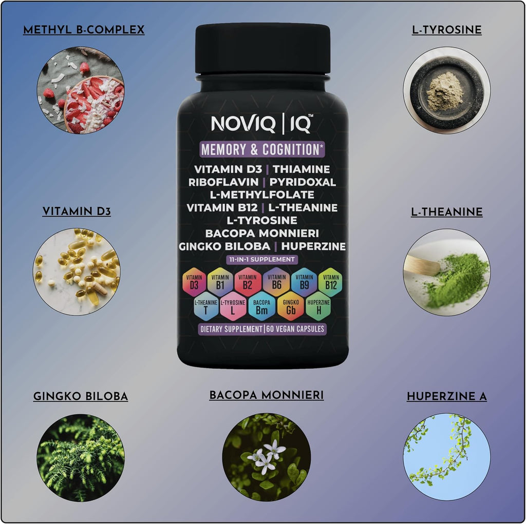 Suplemento Nootrópico 11-en-1 con Ginkgo, Bacopa y Complejo B Activo