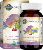 Garden of Life Organics, Multivitamínico Diario para Mujeres, Alimento Integral, 30 Comprimidos Veganos