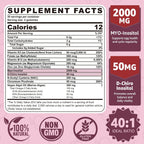 Myo-Inositol & D-Chiro Inositol Gummies Sin Azúcar, Ratio 40:1 con Omega-3 Vegano, Vitamina D3, Magnesio, Folato Metilado, B12 - Complemento Multivitamínico para el Bienestar Femenino