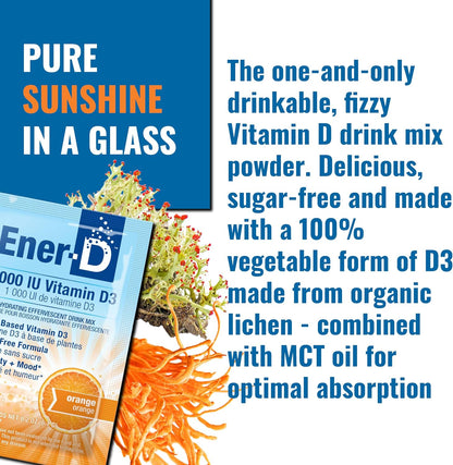 Ener-D Sugar Free Multivitamin Drink Mix - Sabor Naranja, 24 Sobres – Image 5
