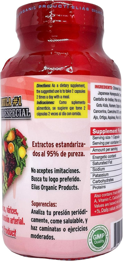 Elias Organic Products Presion Alta Chinese Salvia Gynostemma AJO Castno de Indias – Image 3