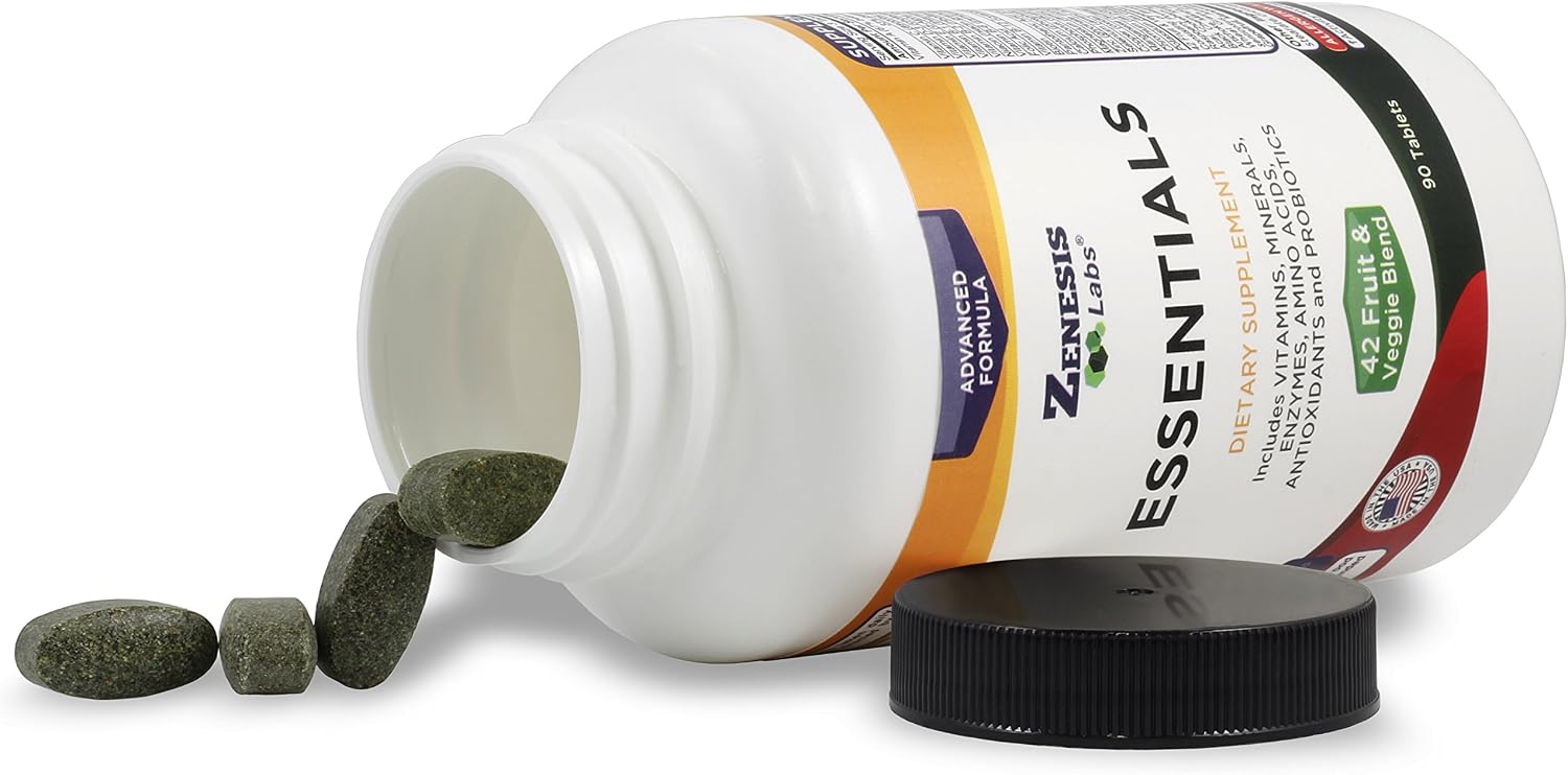 Essentials Natural Multivitamin - with Minerals, Enzymes, and Probiotics - 90 Tablets