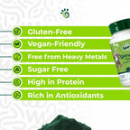 Spirulina en Polvo para Perros y Gatos, Complemento Alimenticio a Base de Microalgas, 85 g