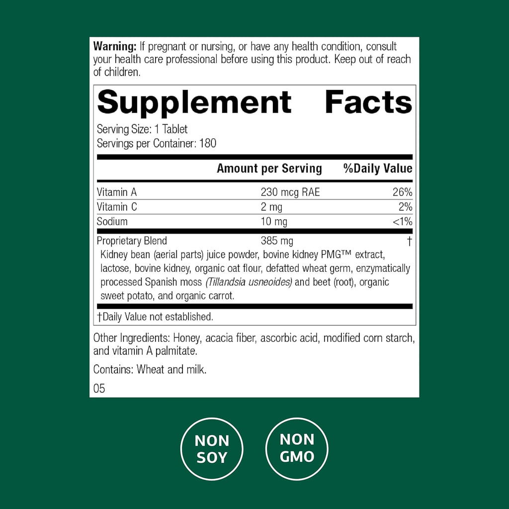 Standard Process Renafood - 180 Comprimidos - Complemento Renal a Base de Alimentos Integrales con Vitamina A