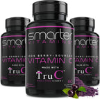 SmarterVitamins (Paquete de 3) Vitamina C Natural de Alimentos Integrales con Bayas, Apoyo Inmunológico, Antioxidantes, Bioflavonoides y Polifenoles, 180 Cápsulas Veganas